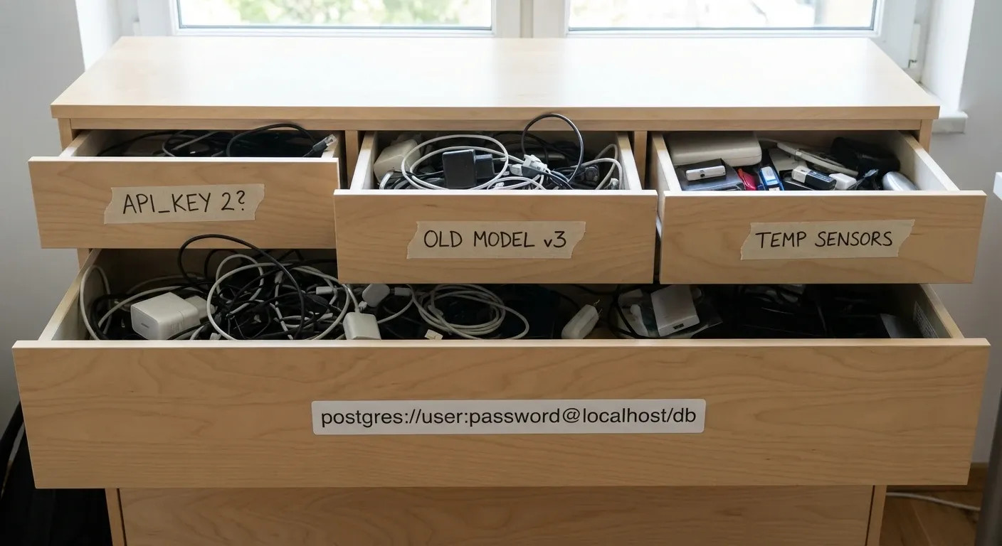 a messy env var drawer